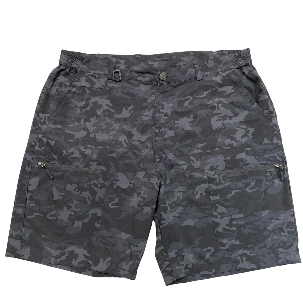 Gradual Mens Camo Cargo Shorts XXXL Black Grey Nylon Stretch Hiking Quick Dry